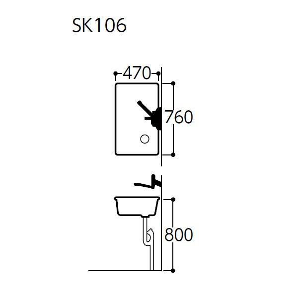 TOTO 【SK106】トートー 病院用流し (排水金具は付属されており TOTO 【SK106】トートー 病院用流し (排水金具は付属されており