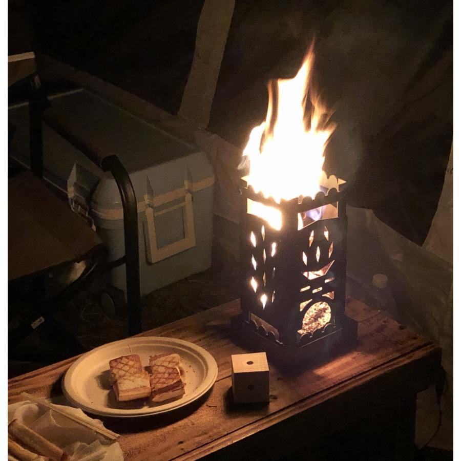 ウッドキャンドルENZINE専用五徳 (ENZINE１個付き)　檜（ヒノキ）薪キャンドル 薪 端材 木材 キャンプファイヤー 焚き火 |  | 06