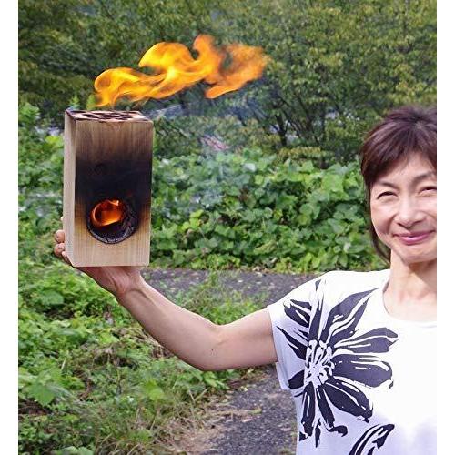 ウッドキャンドルENZINE専用五徳 (ENZINE１個付き)　檜（ヒノキ）薪キャンドル 薪 端材 木材 キャンプファイヤー 焚き火 |  | 09