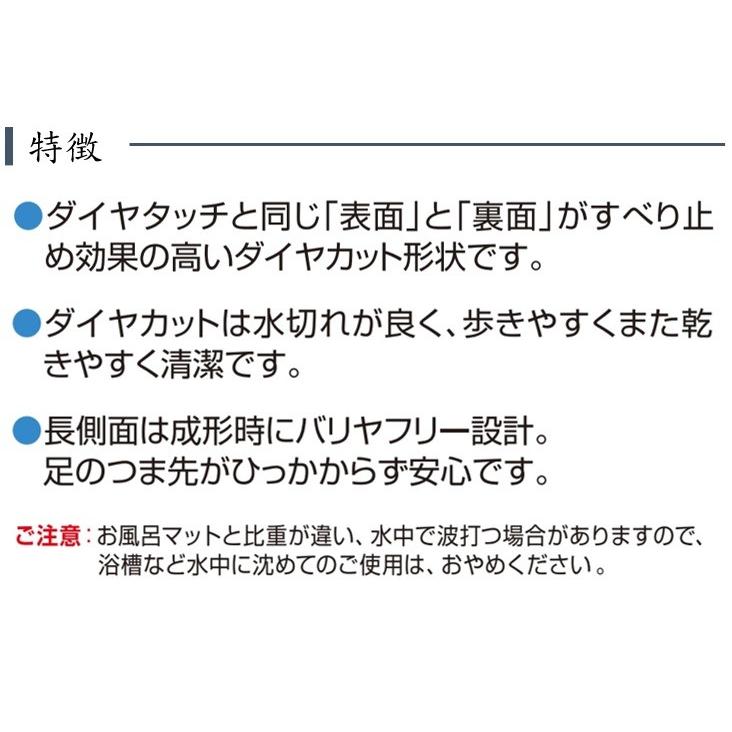 お風呂 滑り止め マット 施設用 ダイヤロングマット 50cm×4m 幅50cmの長尺すべり止めマット シンエイテクノ 大浴場 介護施設 脱衣場 プールの画像