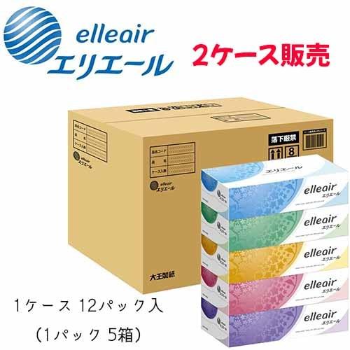 大王製紙 ティッシュ 【 2ケース販売 】 エリエールティシュー 180W5P 