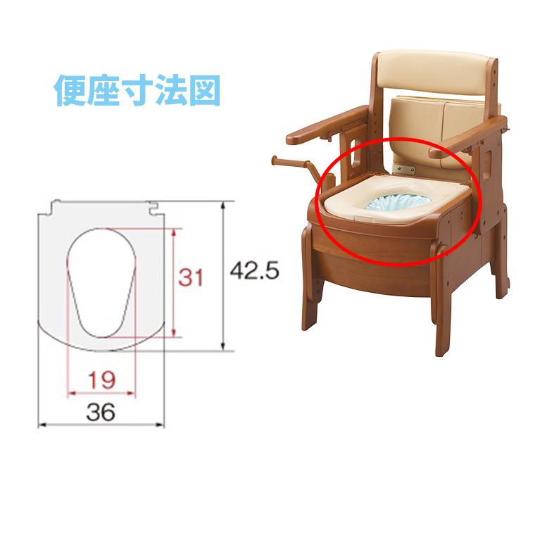 ポータブルトイレ アロン化成 安寿 家具調トイレ セレクトR 自動