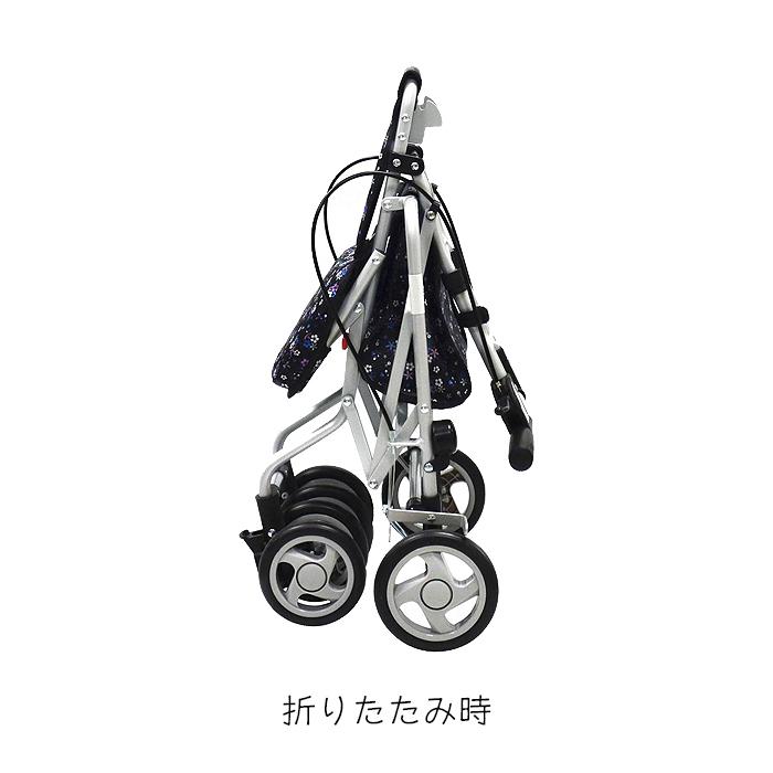 シルバーカー カート 手押し車 4輪 コンパクト 歩行 散歩 買い物 高齢 