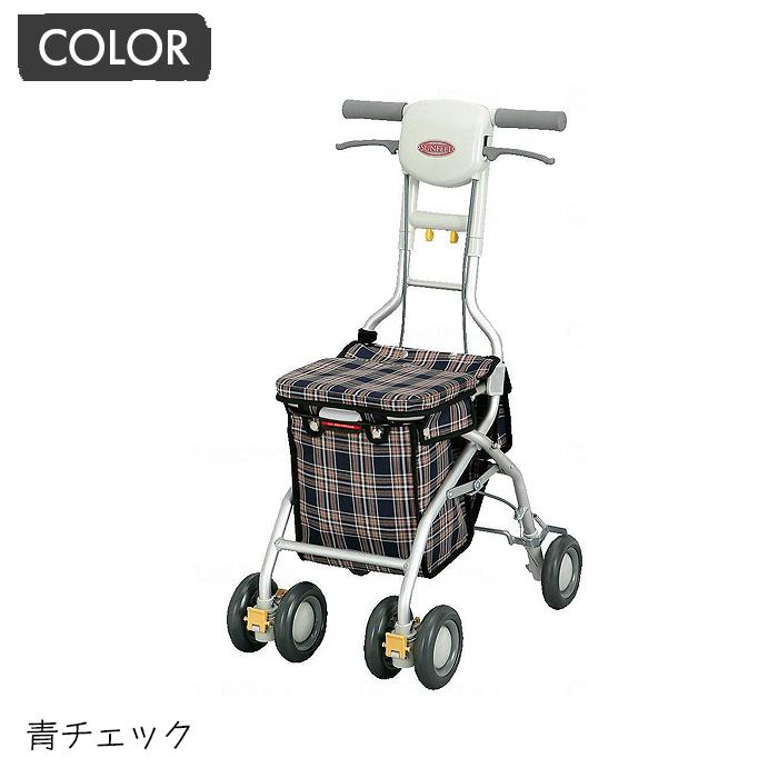 シルバーカー カート 手押し車 4輪 コンパクト 歩行 散歩 買い物 高齢