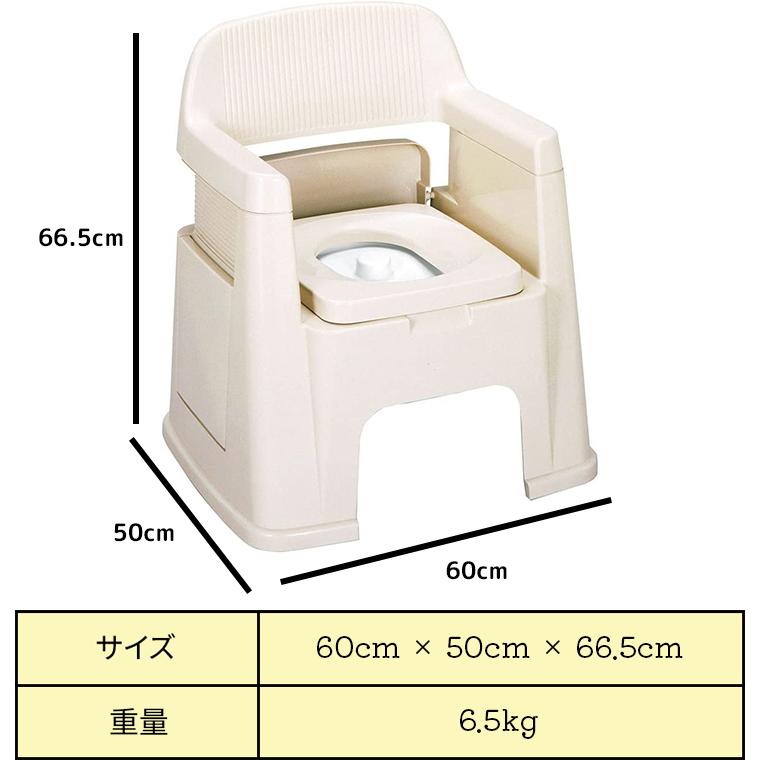 ポータブルトイレ 新輝合成 ポータブルトイレ背もたれ型 : コンパス