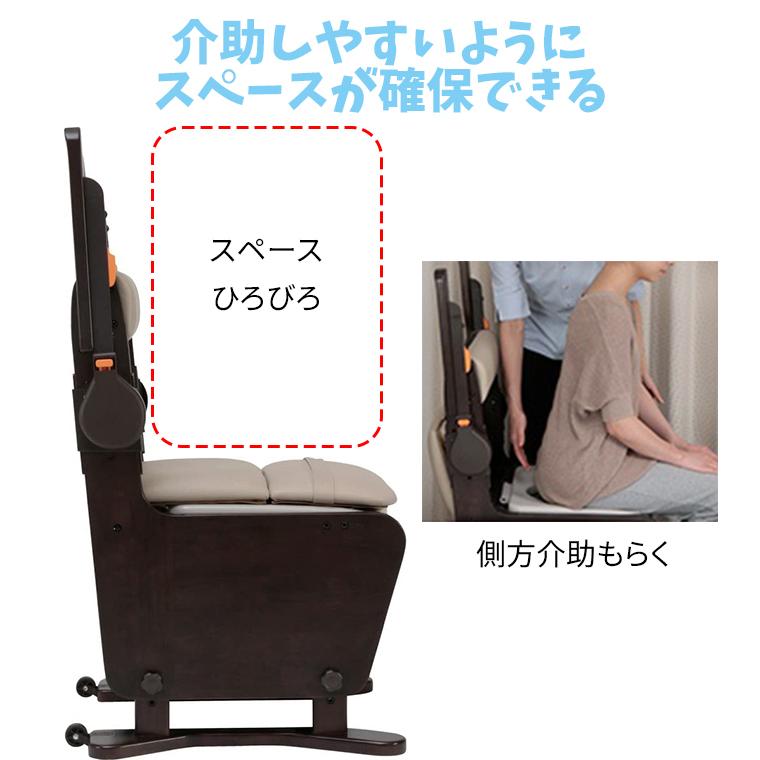 ポータブルトイレ パナソニック 家具調トイレ 座楽 ひじ掛けはねあげ