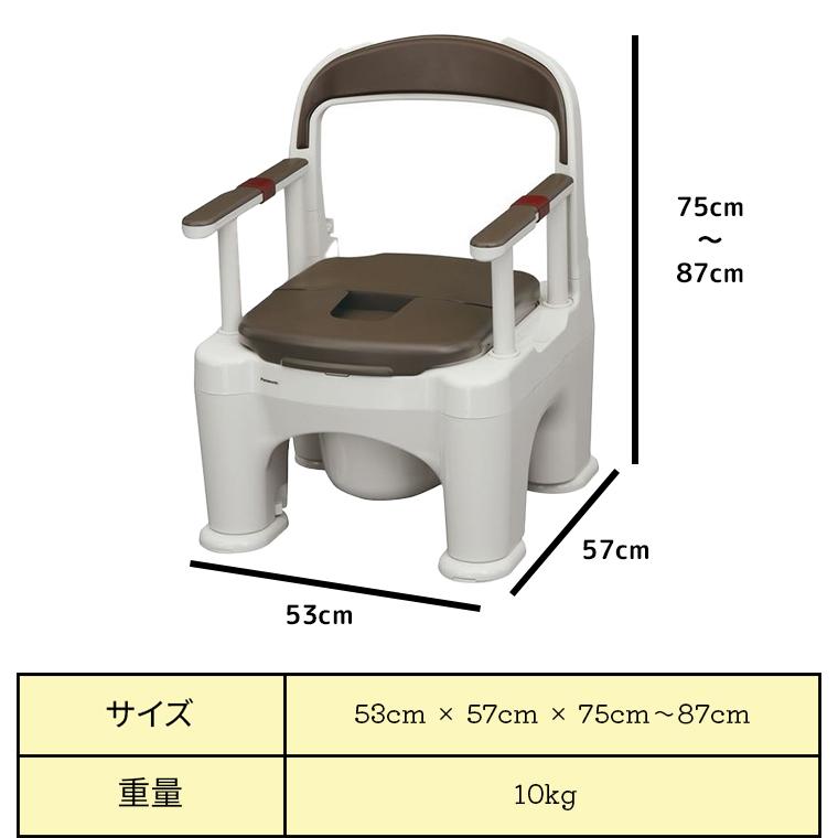 ポータブルトイレ パナソニック 座楽ラフィーネ 脱臭プラスチック便座