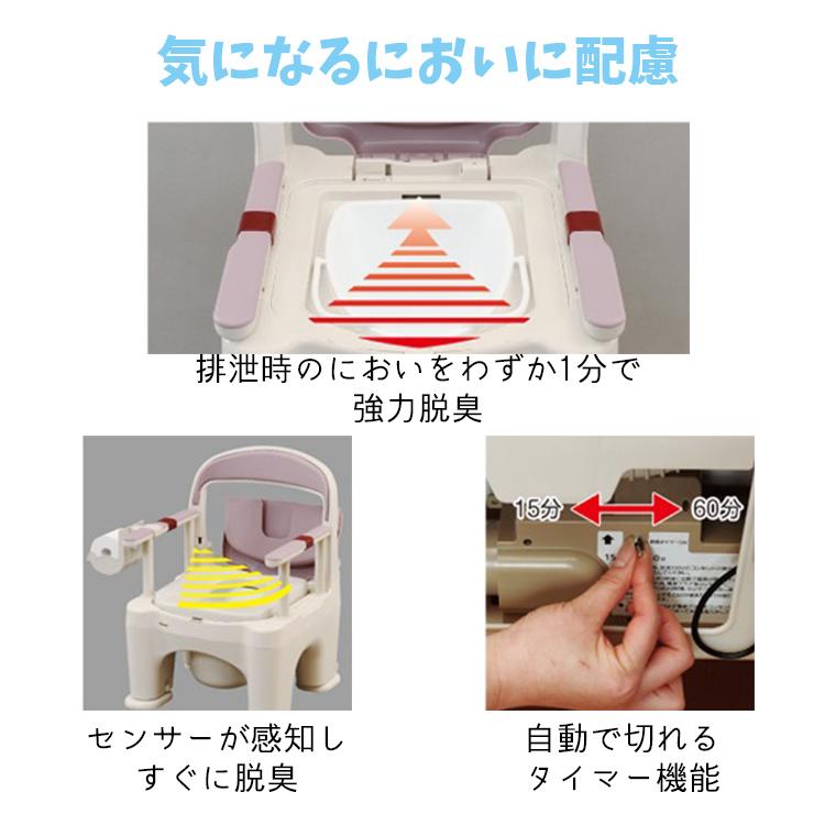 ポータブルトイレ パナソニック 座楽ラフィーネ 脱臭プラスチック便座