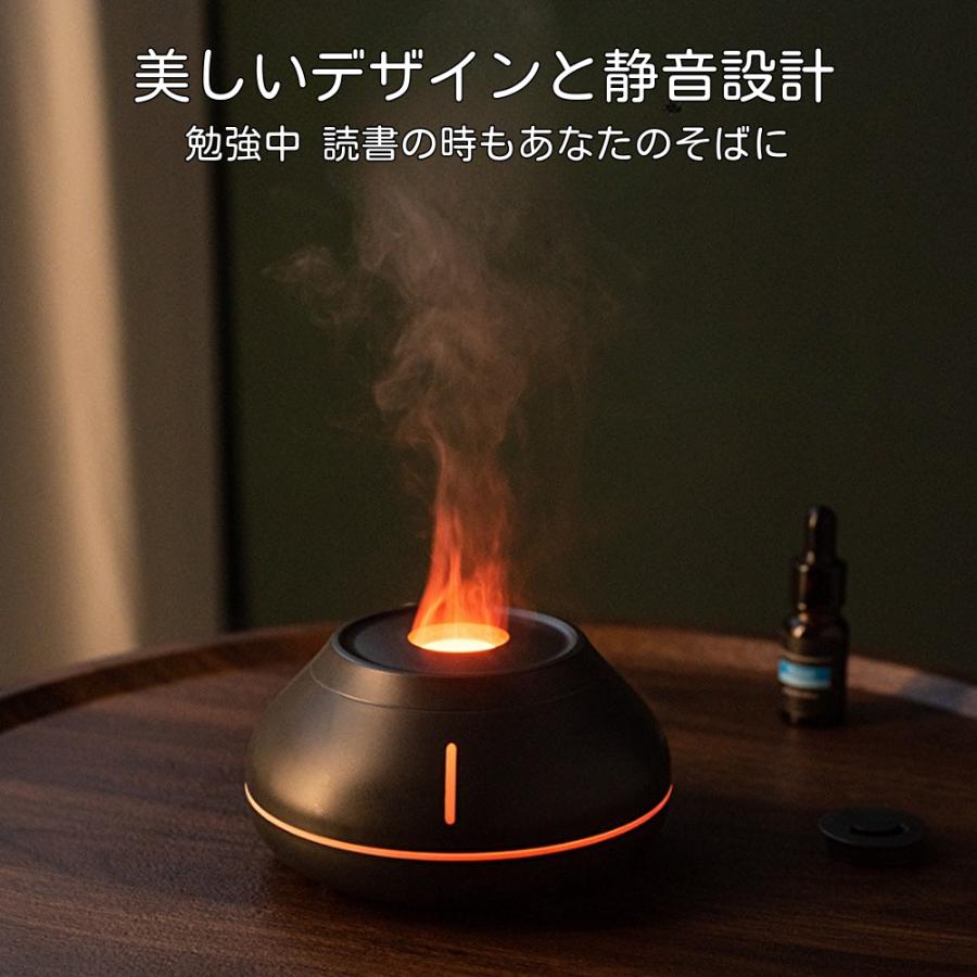 加湿器 おしゃれ 卓上 超音波式 アロマディフューザー 炎 ７色イルミネーション usb 空焚き防止 乾燥対策 冬対策 | ブランド登録なし | 07