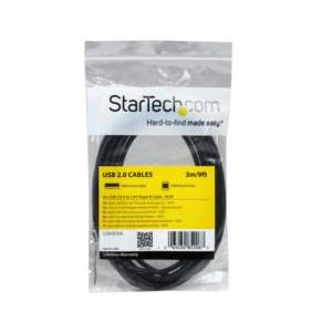 ＳｔａｒＴｅｃｈ．ｃｏｍ USBケーブル/A-B/3m/USB 2.0/480Mbps/左L型/オス・オス/BK 目安在庫=○｜compmoto-y｜06