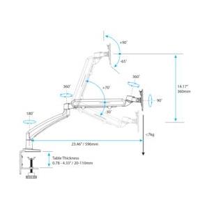 ＳｔａｒＴｅｃｈ．ｃｏｍ モニターアーム/1画面/12-34インチ/多関節/広可動域/耐荷重7kg 目安在庫=△の画像