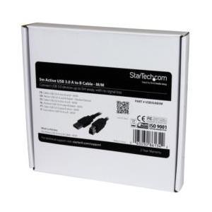 ＳｔａｒＴｅｃｈ．ｃｏｍ USBケーブル/A-B/5m/USB 3.0/5Gbps/オス・オス/ブラック 目安在庫=○_3