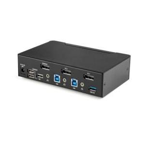 ＳｔａｒＴｅｃｈ．ｃｏｍ KVMスイッチ/2ポート/1画面/DP 1.2/4K60Hz/USB 3.0 ハブ/AUX 目安在庫=△の画像