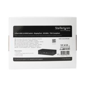 ＳｔａｒＴｅｃｈ．ｃｏｍ KVMスイッチ/2ポート/1画面/DP 1.2/4K60Hz/USB 3.0 ハブ/AUX 目安在庫=△の画像