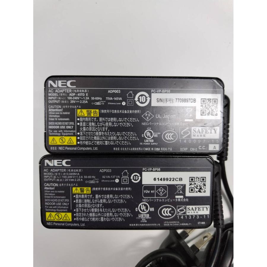 10個まとめ売り】NEC ACアダプター/PC-VP-BP98/ADP003/20V 2.25A 
