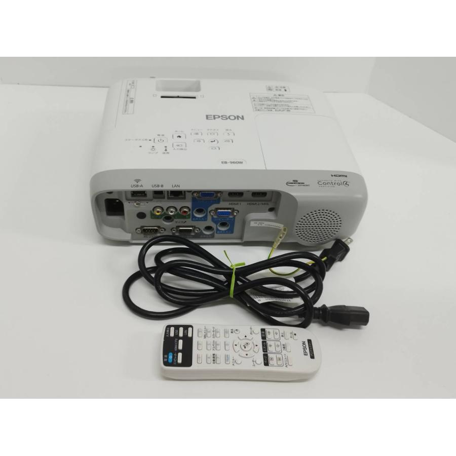 【美品】EPSON/エプソン EB-960W ビジネスプロジェクター/H863D/本体/3800lm/WXGA（使用時間：357h） | 