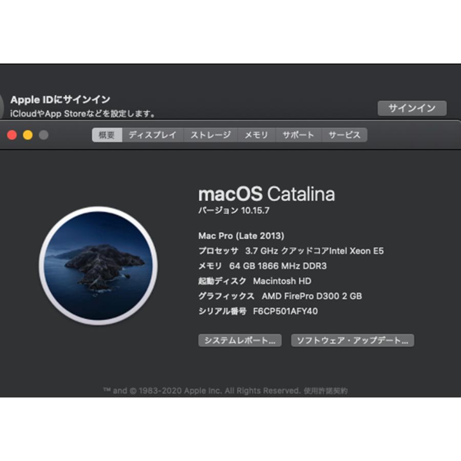 Mac Pro（Late 2013）256GB/64GB〈ME253J/A〉⑥ Mac Pro（Late 2013）256GB/64GB〈ME253J/A〉(6) : 中古パソコン