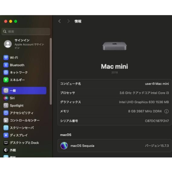 Mac mini（2018）256GB/8GB〈MXNF2J/A〉(6) : 中古パソコンショップNS