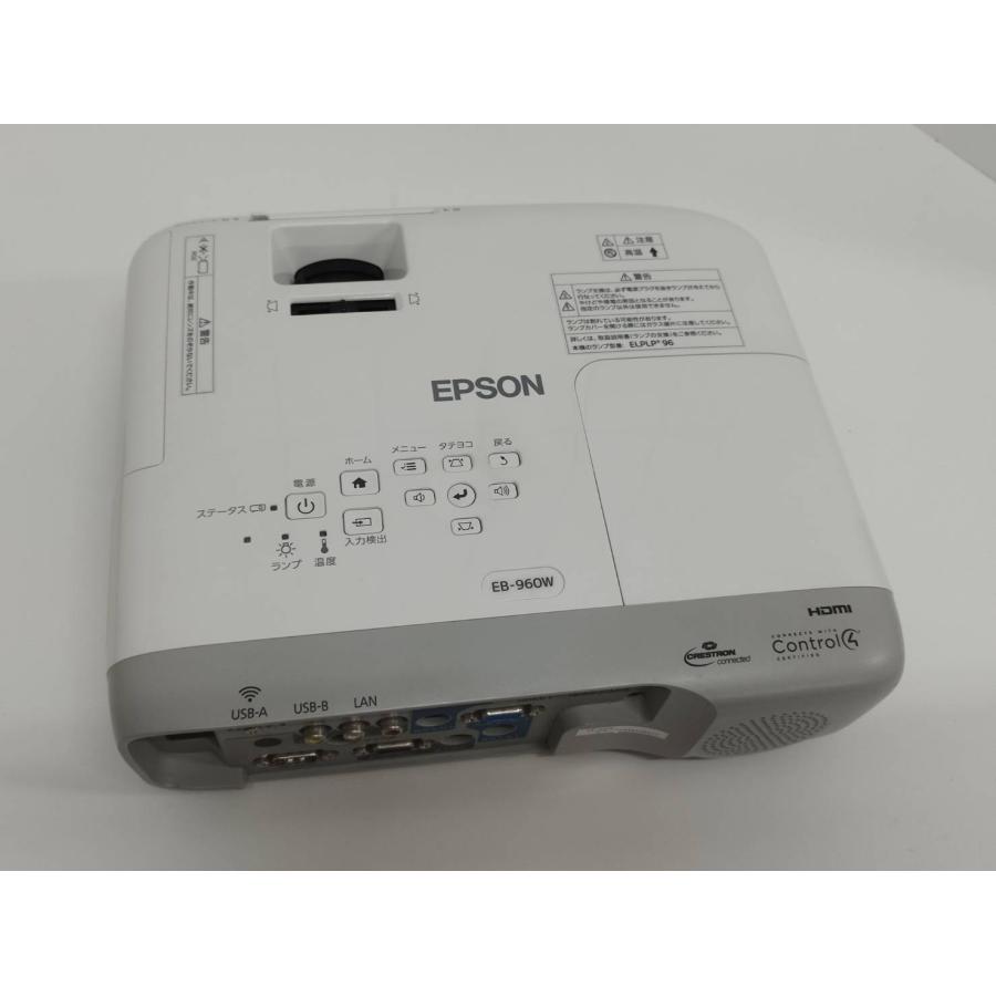 【美品】EPSON/エプソン EB-960W ビジネスプロジェクター/H863D/本体/3800lm/WXGA（使用時間：496h） |  | 01