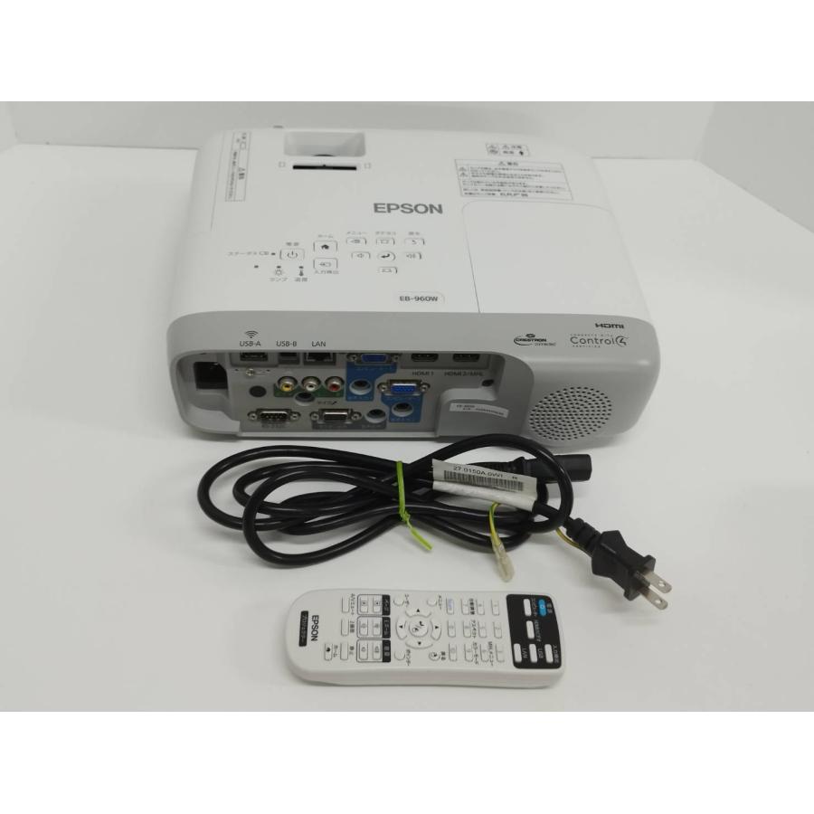 【美品】EPSON/エプソン EB-960W ビジネスプロジェクター/H863D/本体/3800lm/WXGA（使用時間：207h） | 