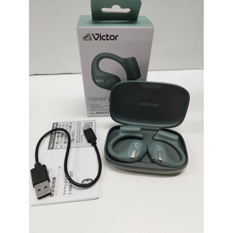 Victor ワイヤレスイヤホンHA-NP50T-G セージグリーン【中古】 Victor nearphones HA-NP50T/ワイヤレスイヤホン/セージグリーン