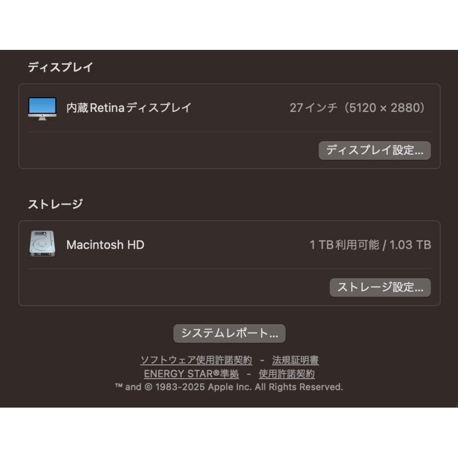 iMac（Retina 5K,27インチ,2017）1.03TB/24GB〈MNE92J/A〉(5) |  | 06