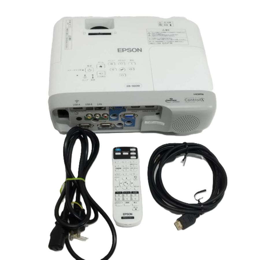 【美品】EPSON/エプソン EB-960W ビジネスプロジェクター/H863D/本体/3800lm/WXGA（使用時間：572h） | 