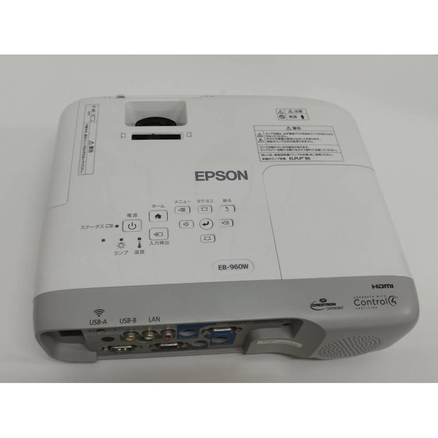 【美品】EPSON/エプソン EB-960W ビジネスプロジェクター/H863D/本体/3800lm/WXGA（使用時間：537h） |  | 01