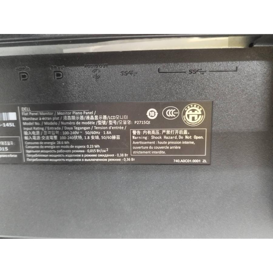 【良品】DELL フラットパネルモニター/4K UHD IPS 液晶モニター/P2715Qt/27インチ/デル/ディスプレイ |  | 07