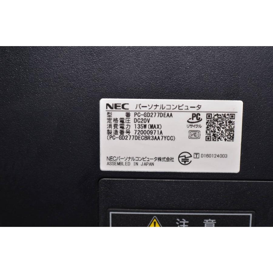 D】中古一体型パソコン NEC GD277DEAA Windows11+office 高性能core i7