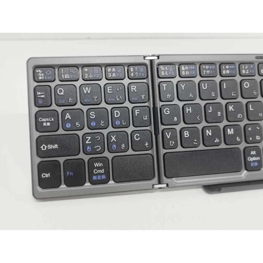 【美品】Ewin 折りたたみキーボード/B089T/日本語配列/ワイヤレス/Bluetooth/ブラック・グレー |  | 01