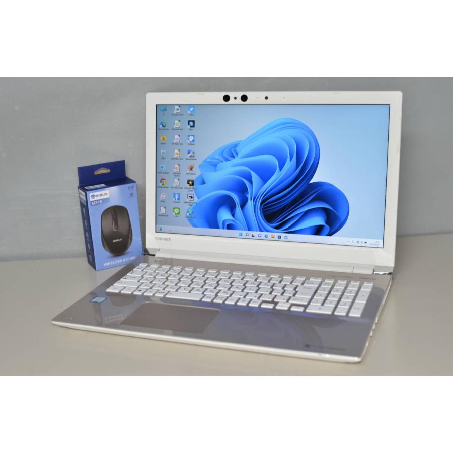 最新Windows11+office 東芝 T75/GGD 高性能core i7-8550U/メモリ8GB/爆速SSD512GB/15.6インチ/WEBカメラ/無線内蔵/ブルーレイ/便利なソフト 最新Windows11+office 東芝 T75/GGD 高性能core i7-8550U/メモリ8GB