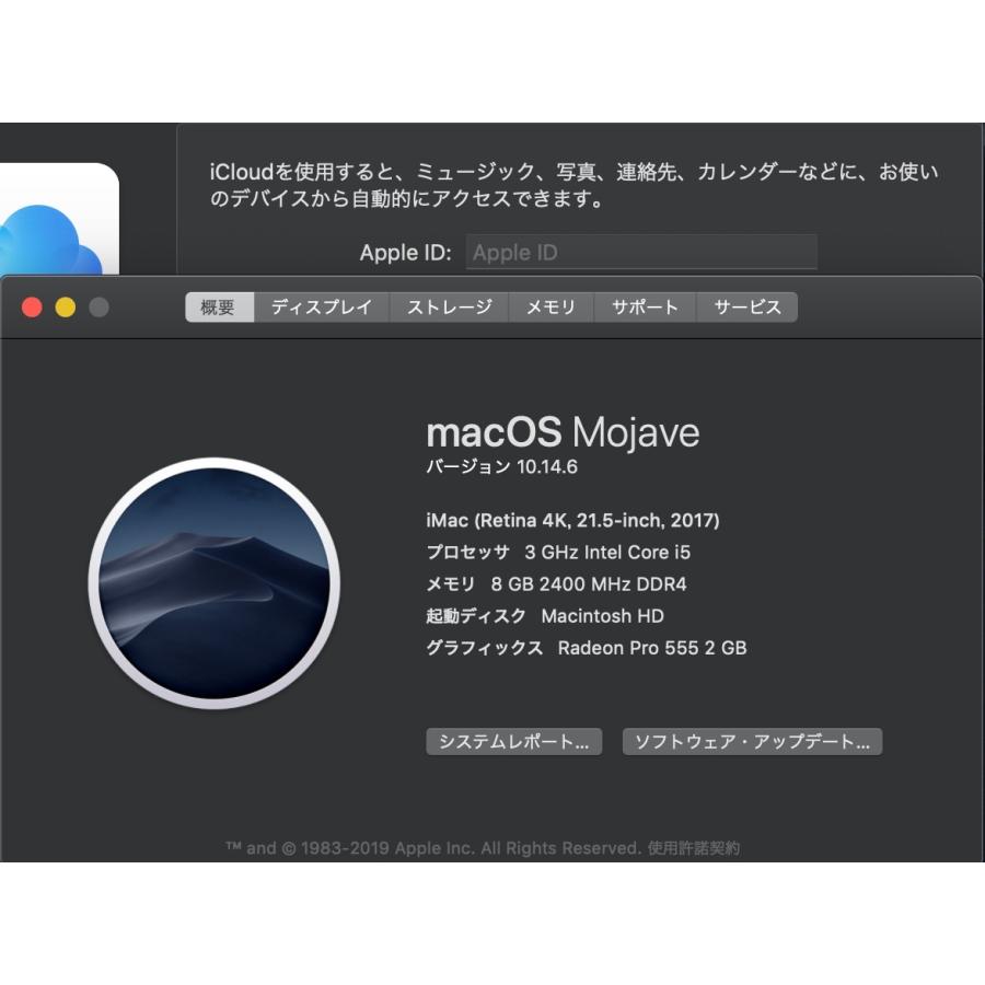 iMac（Retina 4K,21.5インチ,2017）HDD1TB/8GB〈MNDY2J/A〉(5) : 中古 