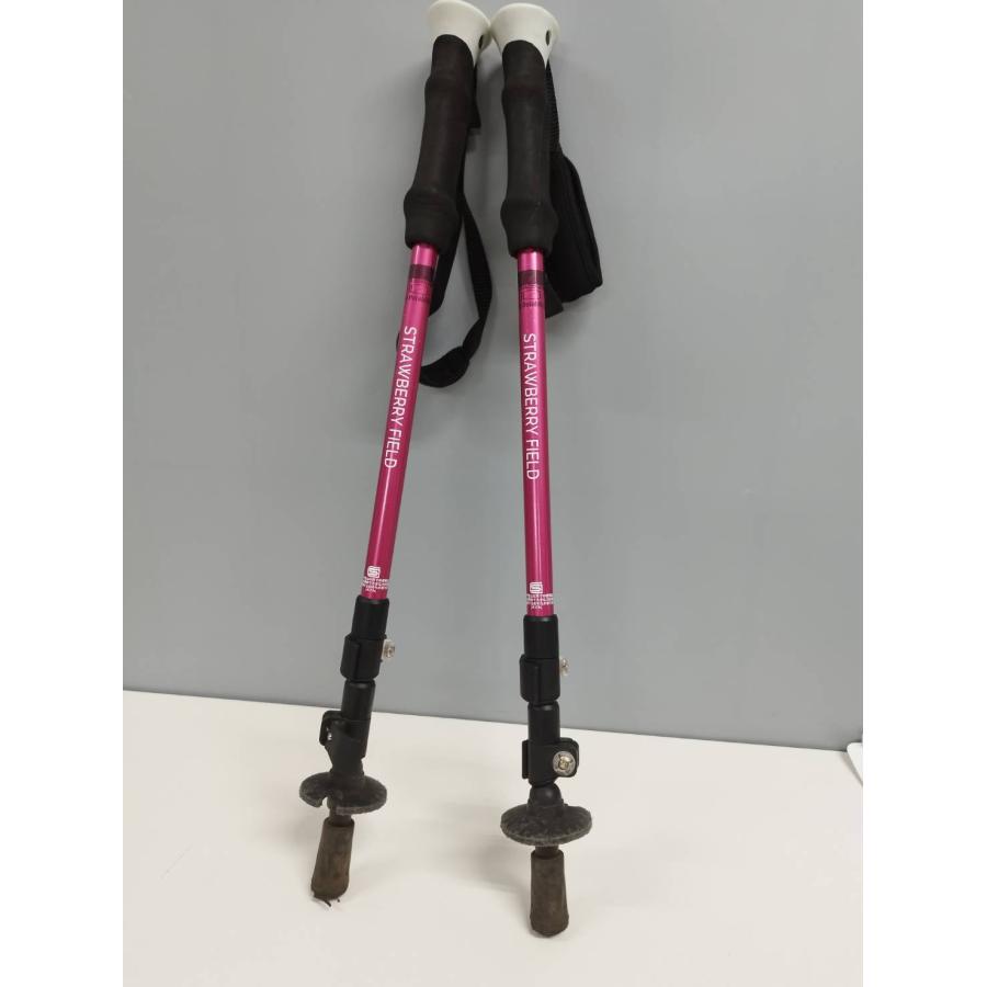 【良品】キザキ STRAWBERRY FIELD/トレッキングポール/110cm キザキ STRAWBERRY FIELD 110cm/トレッキングポール/ピンク : 中古