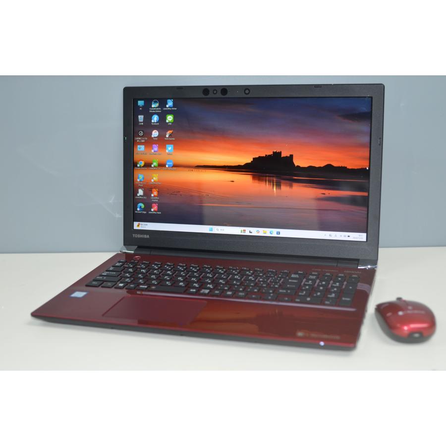 中古良品ノートパソコン 東芝 T75/GW Windows11+office 爆速SSD512GB core i7-8550U/メモリ8GB/15.6インチ/無線内蔵/ブルーレイ/Webカメラ 中古ノートパソコン 東芝 T75/GRD Windows11+office 高性能core i7