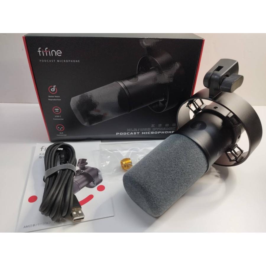 【開封済・未使用】FIFINE K688 ダイナミックポットキャストマイク FIFINE K688 USB/XLRポットキャストマイク ダイナミックマイク