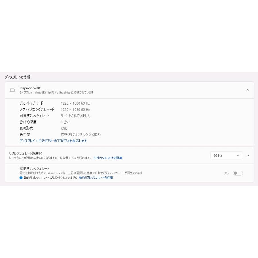 【中古一体型デスクトップPC】Dell〈Inspiron 5400 AIO〉Intel Core i5/SSD256GB+HDD1TB/メモリ8GB (4)の画像