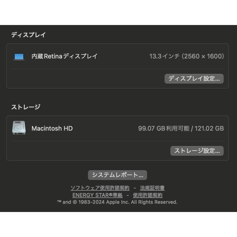 MacBook Pro（13インチ,2019,Thunderbolt 3ポートx 2）128GB/8GB〈MUHN2J/A〉(6)の画像