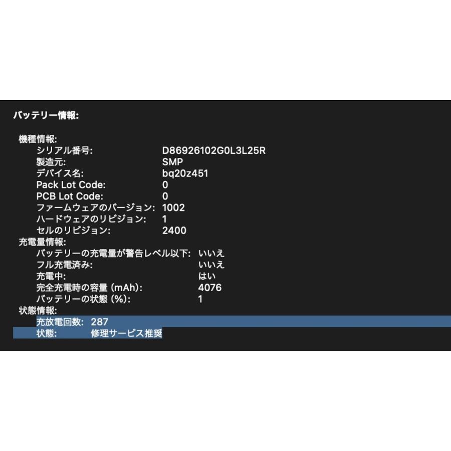 MacBook Pro（13インチ,2019,Thunderbolt 3ポートx 2）128GB/8GB〈MUHN2J/A〉(6)の画像