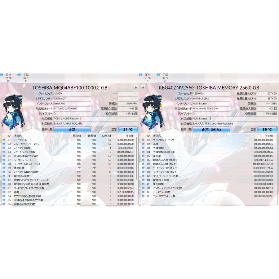 中古ノートPC】東芝〈dynabook C6〉Intel Coe i5/SSD256GB+HDD1TB 
