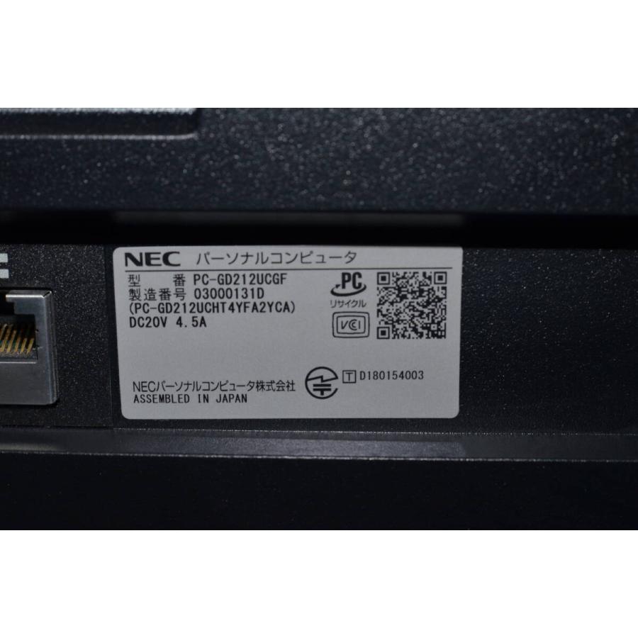 中古良品 一体型パソコン NEC GD212UCGF Windows11+office core i3-8145U/爆速SSD512GB+HDD1TB/メモリ8GB/23.8インチ/DVDマルチ/WEBカメラ 中古良品 一体型パソコン NEC GD212UCGF Windows11+office core i3