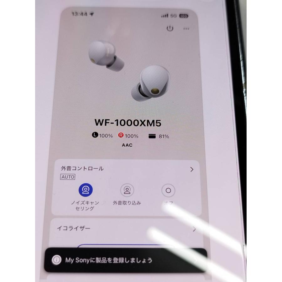 美品】SONY WF-1000XM5/YY2963/プラチナシルバー/ワイヤレスイヤホン