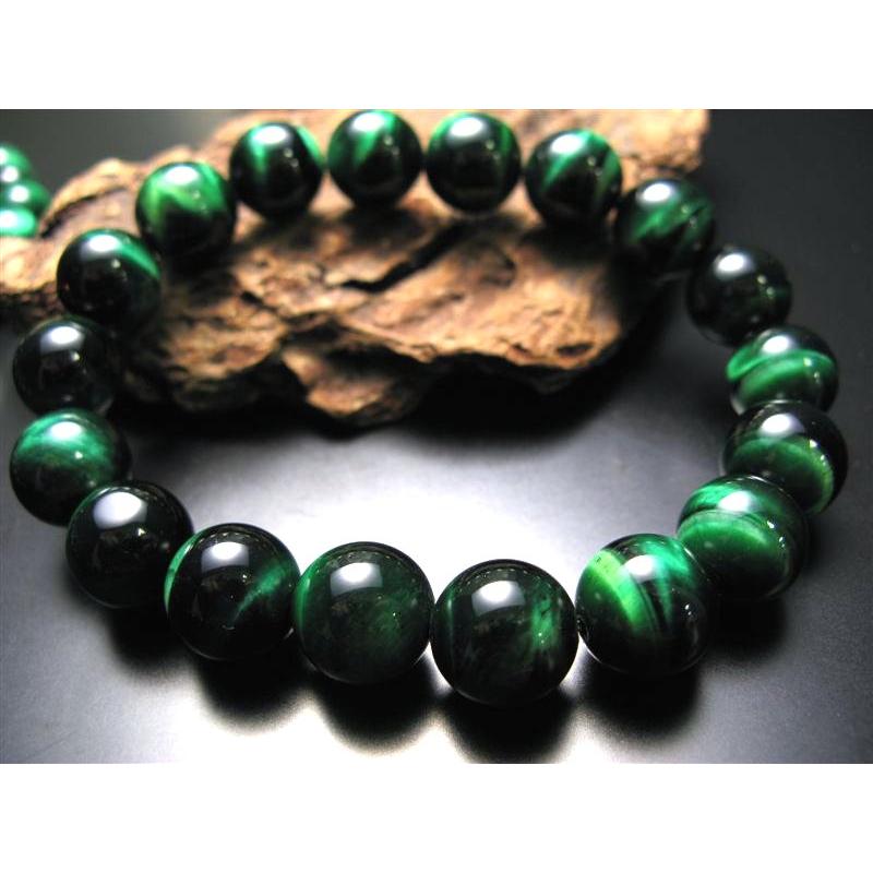 3A グリーンカラー タイガーアイ ブレスレット 8mm-8.5mm×23珠前後 南アフリカ産 bl- パワーストーン | ブランド登録なし | 01
