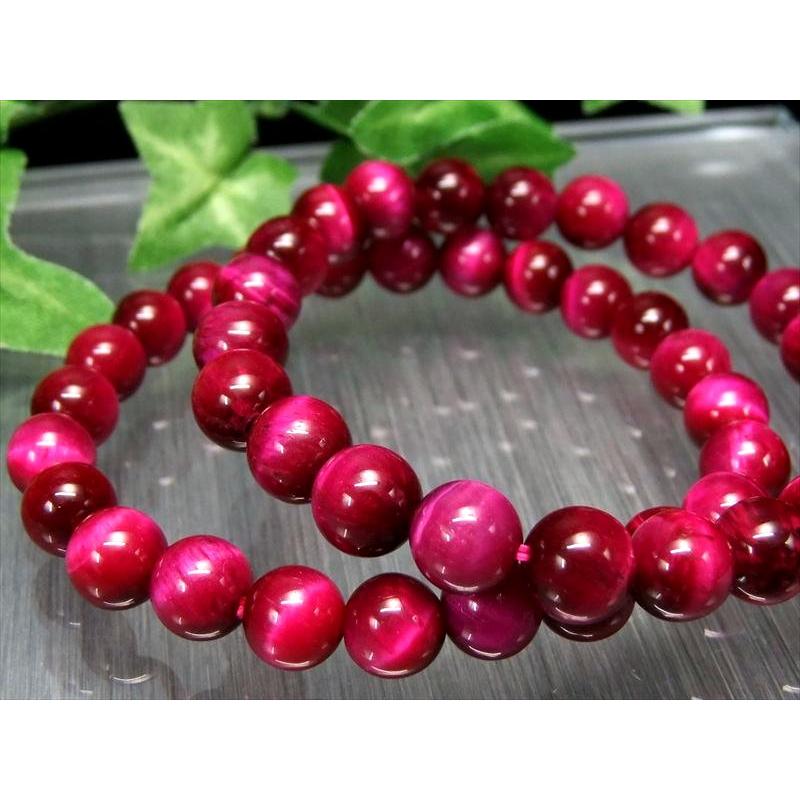 3A ピンク カラータイガーアイ ブレスレット 8mm-8.5mm×23珠前後 虎目石 超人気 南アフリカ産 bl-s パワーストーン 天然石 | ブランド登録なし | 01