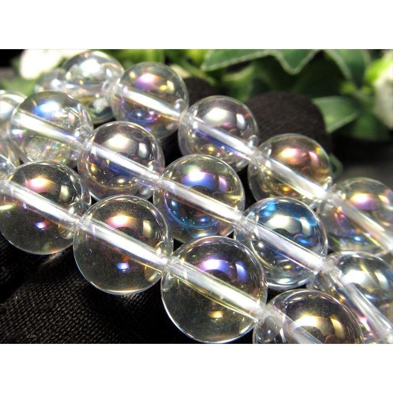 激安宣言 約8mm珠 コスモオーラ 一連 約37-39cm パワーストーン 丸玉 ビーズ オーラ加工溶錬水晶 ブラジル産 geki rn-s パワーストーン 天然石 | ブランド登録なし