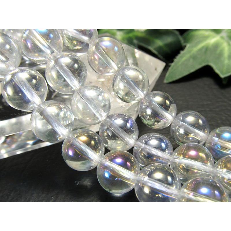 激安宣言 約8mm珠 コスモオーラ 一連 約37-39cm パワーストーン 丸玉 ビーズ オーラ加工溶錬水晶 ブラジル産 geki rn-s パワーストーン 天然石 | ブランド登録なし | 02