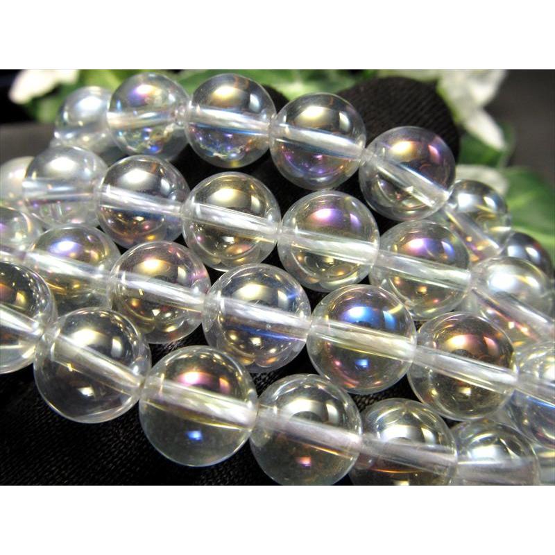 激安宣言 約10mm珠 コスモオーラ 一連 約37-39cm パワーストーン 丸玉 ビーズ オーラ加工溶錬水晶 ブラジル産 geki rn-s パワーストーン 天然石 | ブランド登録なし | 01