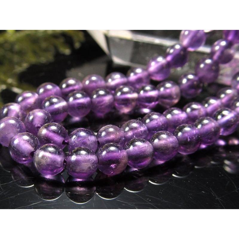 2A 約4mm珠 透明アメジスト 紫水晶 一連 約38cm-40cm 天然石 ビーズ パワーストーン ブラジル産 rn-p パワーストーン 天然石 | ブランド登録なし | 02