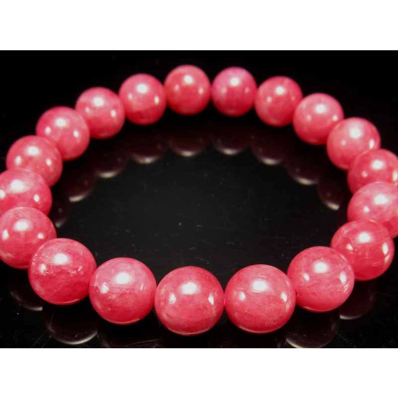 4A ロードナイトブレスレット 9.5mm-10mm×19珠 薔薇輝石 一点もの