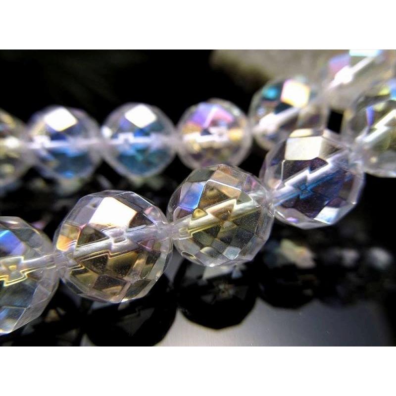 激安宣言 約6mm珠 コスモオーラ 64面カット 一連 約38-40cm 天然石 丸玉 ビーズ 蒸着水晶 ブラジル産 geki rn-s パワーストーン 天然石 | ブランド登録なし | 02